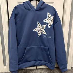 Women’s blue and leopard print hoodie